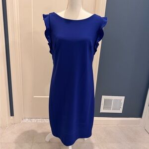 Blue Ruffle Sleeve Dress Size 12
